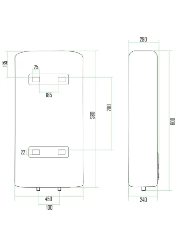 Бойлер Thermo Alliance DT30V20G(PD)D/2, 2 сухих ТЭНа, 30 л - 2