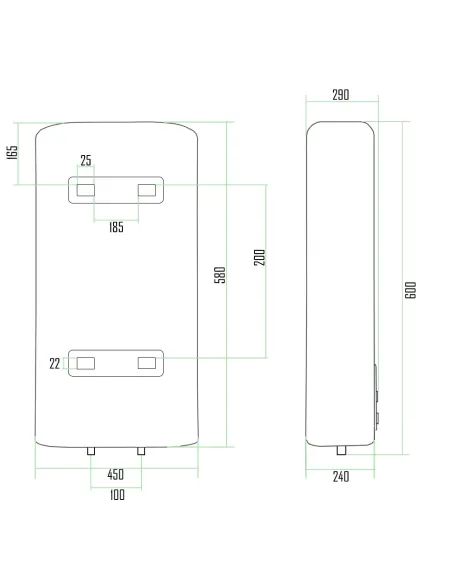Бойлер Thermo Alliance DT30V20G(PD)D/2, 2 сухих ТЭНа, 30 л - 2