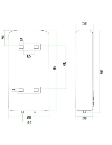 Бойлер Thermo Alliance DT50V20G(PD)D/2, 2 сухі ТЕНи, 50 л - 2