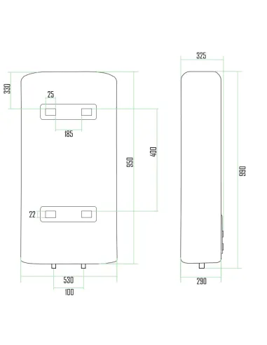 Бойлер Thermo Alliance DT80V20G(PD)D/2, 2 сухих ТЭНа, 80 л - 2