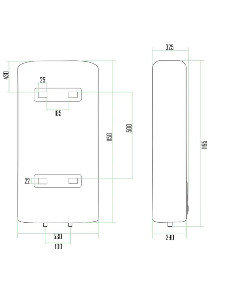 Бойлер Thermo Alliance DT100V20G(PD)D/2, 2 сухі ТЕНи, 100 л - 2