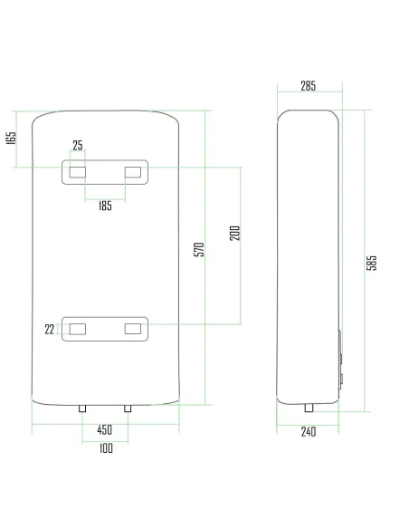 Бойлер Thermo Alliance DT30V20G(PD)/2, 2 мокрі ТЕНи, 30 л - 2