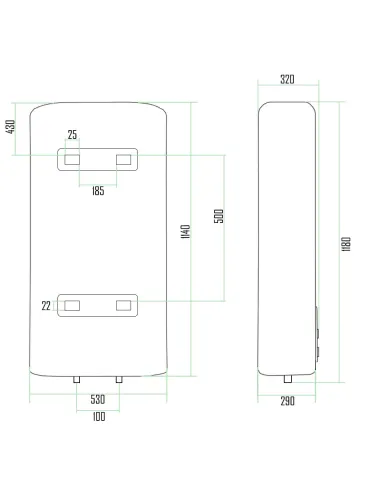 Бойлер Thermo Alliance DT100V20G(PD)/2, 2 мокрі ТЕНи, 100 л - 2