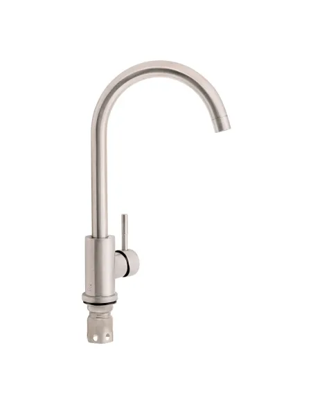 Змішувач для кухні з нержавіючої сталі Lidz CRM 12 32 015F-8 на гайці - 1