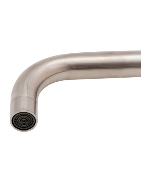 Смеситель для кухнииз нержавеющей стали Lidz CRM 12 32 015F-7 на гайке - 5