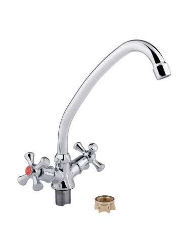 Смеситель для кухни двухвентильный Lidz CRM 30 21 271 01 на гайке - 3