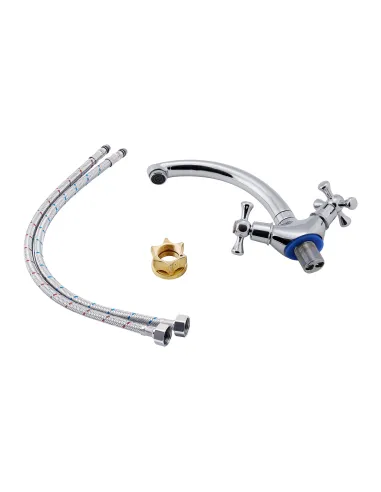 Смеситель для кухни двухвентильный Lidz CRM 30 21 271 02 на гайке - 4