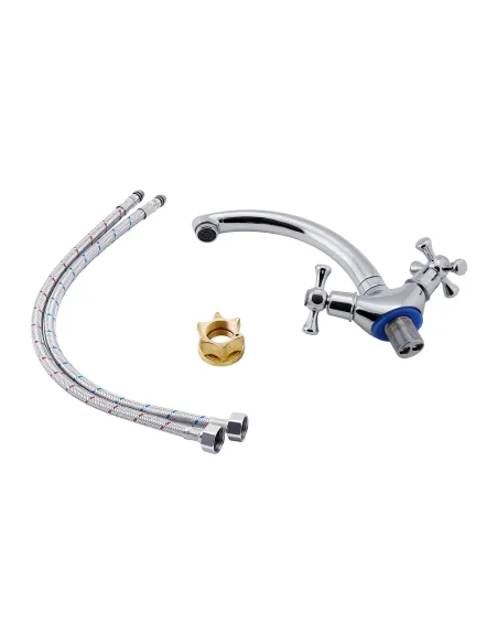 Смеситель для кухни двухвентильный Lidz CRM 30 21 271 02 на гайке - 4