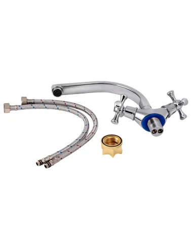 Смеситель для кухни двухвентильный Lidz CRM 30 21 271 06 на гайке - 7