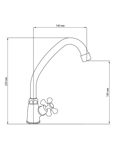 Кран на одну воду для кухни Lidz CRM 30 21 269 00, на гайке - 2