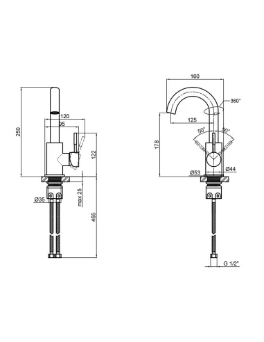 Смеситель для кухни Lidz NKS 12 32 015F-5 на гайке - 2