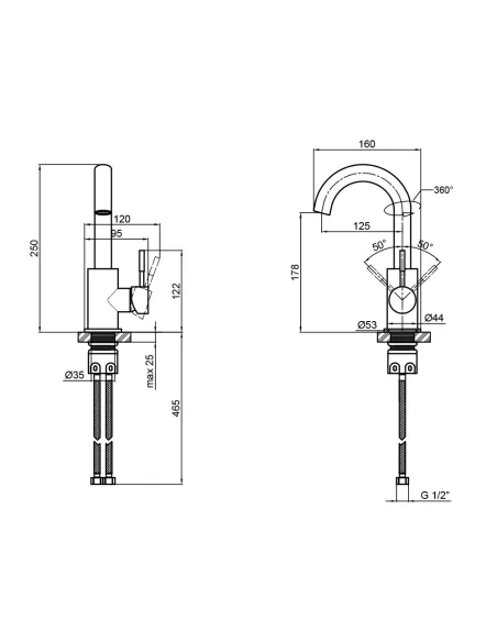 Смеситель для кухни Lidz NKS 12 32 015F-5 на гайке - 2