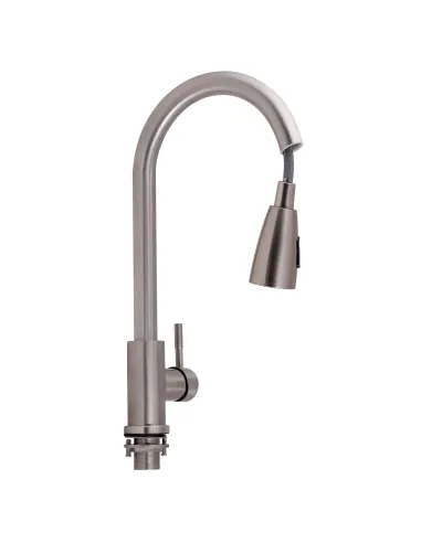 Змішувач для кухні з висувним виливом Lidz NKS 12 32 015FL-8 на гайці - 3