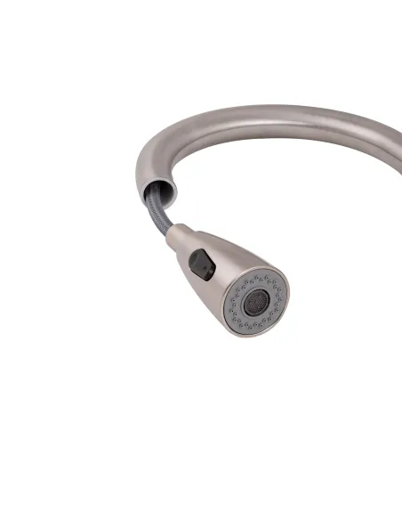 Змішувач для кухні з висувним виливом Lidz NKS 12 32 015FL-8 на гайці - 5