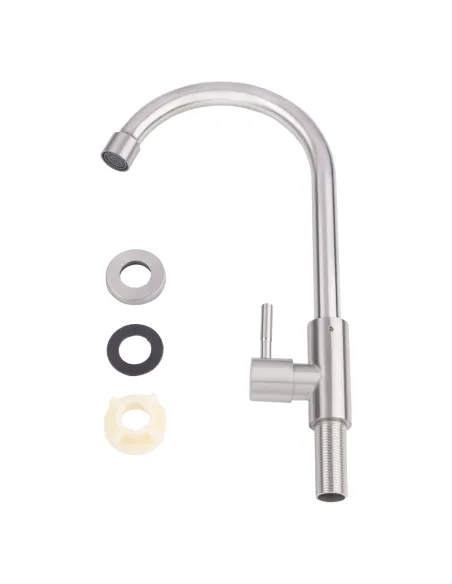 Кран на одну воду для кухни Lidz NKS 12 32 015SF-8, на гайке - 6