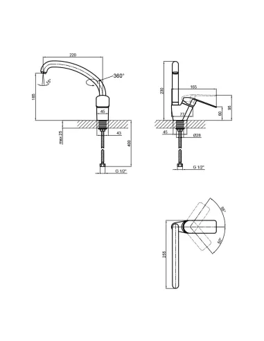 Смеситель для кухни Lidz CRM Mars 81 008F-3, на гайке - 2