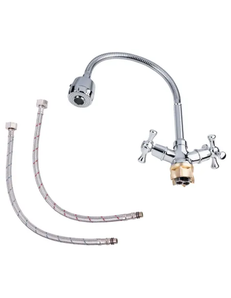 Смеситель для кухни с рефлекторным изливом Lidz CRM 75 21 271F-4 на гайке  - 6