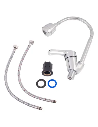 Смеситель для кухни с рефлекторним изливом Lidz CRM 22 40 008 04 на гайке - 6