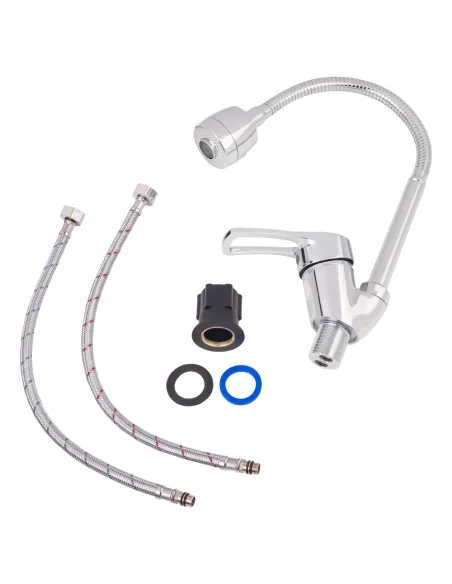 Смеситель для кухни с рефлекторним изливом Lidz CRM 22 40 008 04 на гайке - 6