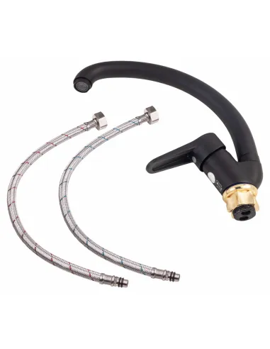 Змішувач для кухні Lidz BLA 14 43 008F-3, чорний, на гайці - 5