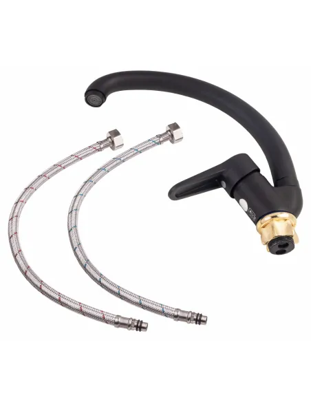 Змішувач для кухні Lidz BLA 14 43 008F-3, чорний, на гайці - 5