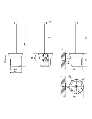 Настінний йорж для унітазу Lidz CRG 114.05.01 - 2