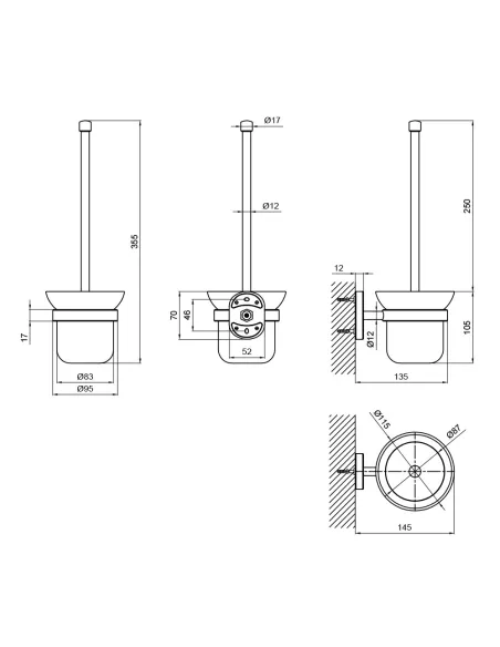 Настінний йорж для унітазу Lidz CRG 114.05.01 - 2