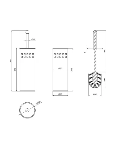 Єршик для унітазу Lidz CRM 121.05.01 з кришкою - 2