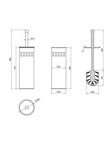 Єршик для унітазу Lidz CRM 121.05.01 з кришкою - 2