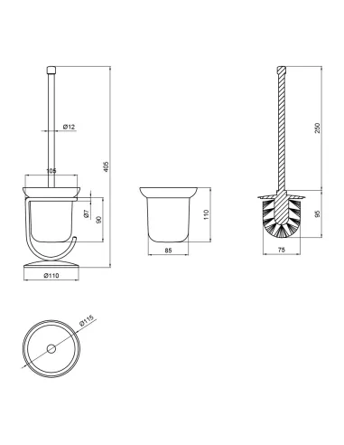 Напольный ершик для унитаза Lidz CRG 121.05.03 - 2