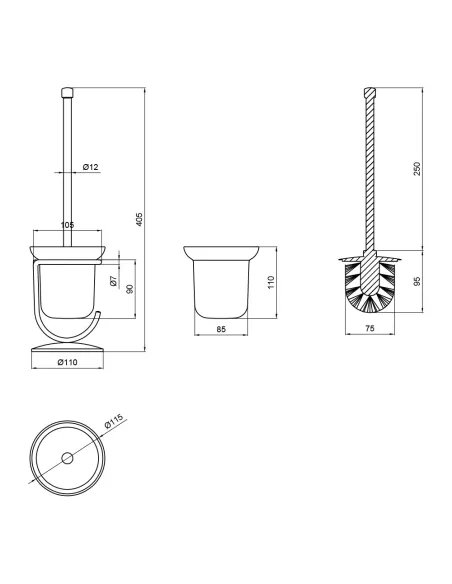 Напольный ершик для унитаза Lidz CRG 121.05.03 - 2