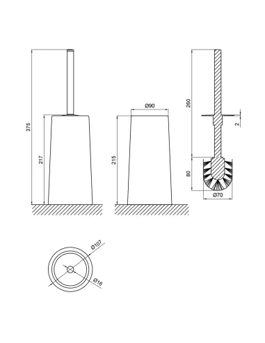 Єршик для унітазу Lidz WHI 121.05.12 білий - 2