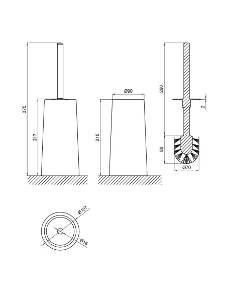 Єршик для унітазу Lidz WHI 121.05.12 білий - 2