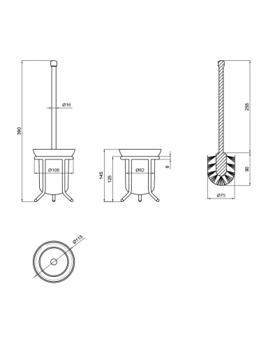 Єршик для унітазу Lidz CRG 121.05.04 - 2