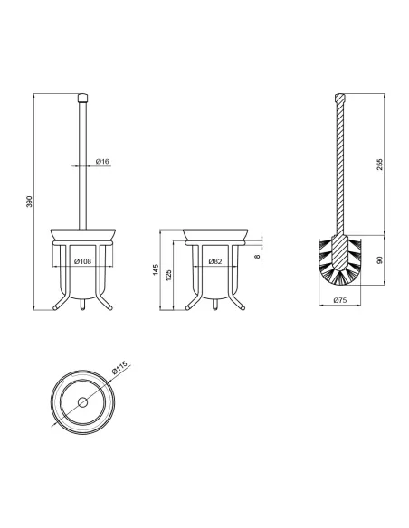 Єршик для унітазу Lidz CRG 121.05.04 - 2