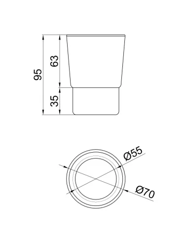 Настольный стакан для ванной комнаты Lidz CRG 114.02.11 - 2