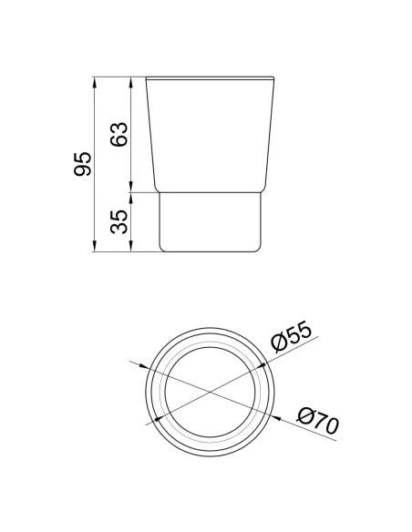 Настольный стакан для ванной комнаты Lidz CRG 114.02.11 - 2