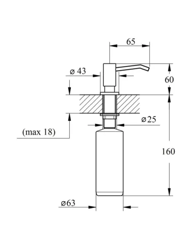 Дозатор для рідкого мила Lidz CRM 112 02 000 11 вбудований, 350 мл - 2