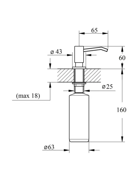 Дозатор для рідкого мила Lidz CRM 112 02 000 11 вбудований, 350 мл - 2