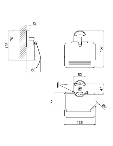 Тримач для туалетного паперу Lidz CRM 114.03.01 з кришкою - 2
