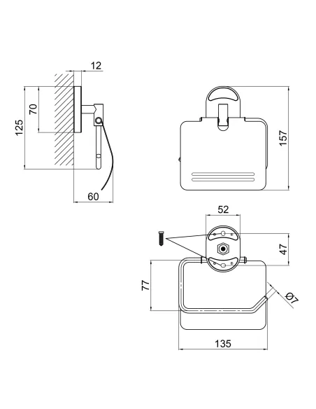 Тримач для туалетного паперу Lidz CRM 114.03.01 з кришкою - 2