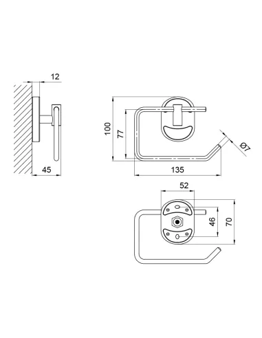 Тримач для туалетного паперу Lidz CRM 114.03.03 без кришки - 2