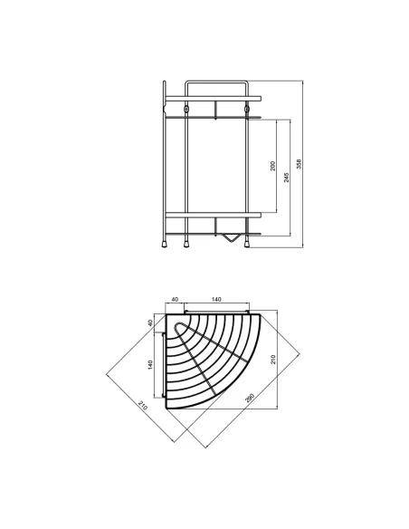 Полка двойная Lidz CRM 121.06.05, решетка - 2