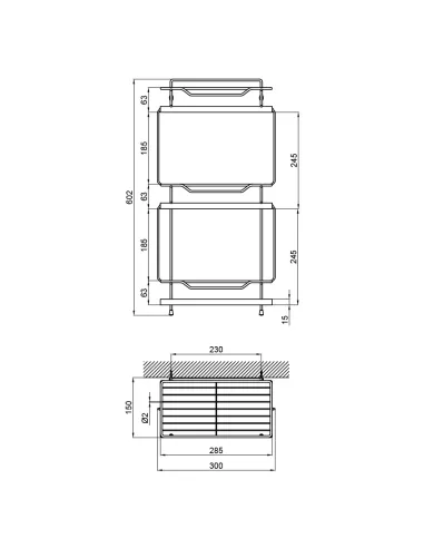 Полка тройная Lidz CRM 121.06.08, решетка - 2