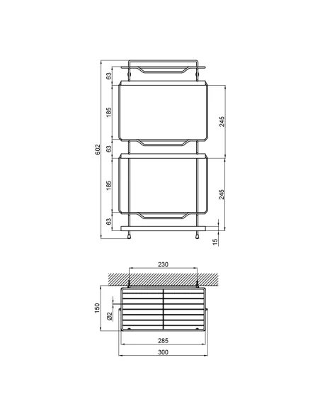 Полка тройная Lidz CRM 121.06.08, решетка - 2