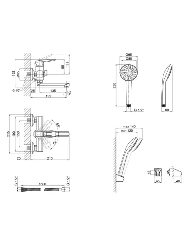 Змішувач для ванни Lidz CRM 13 33 006-1 цинк, хром - 2