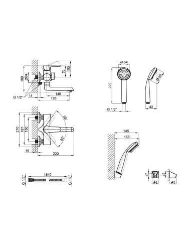 Змішувач для ванни Lidz CRM 14 34 006-1 цинк, хром - 2