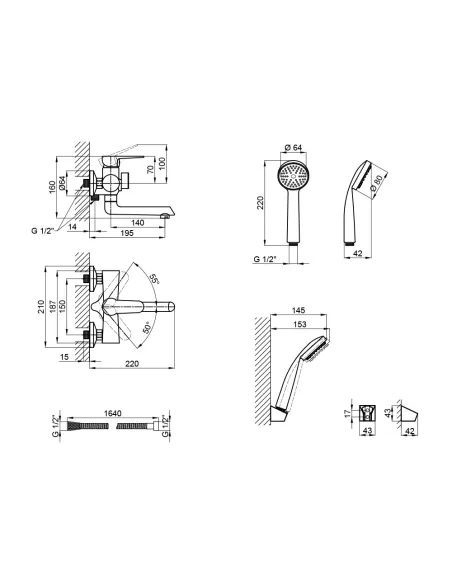Змішувач для ванни Lidz CRM 14 34 006-1 цинк, хром - 2