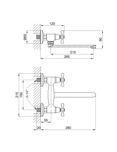 Змішувач для кухні Lidz CRM 75 21 361 цинк, хром - 2