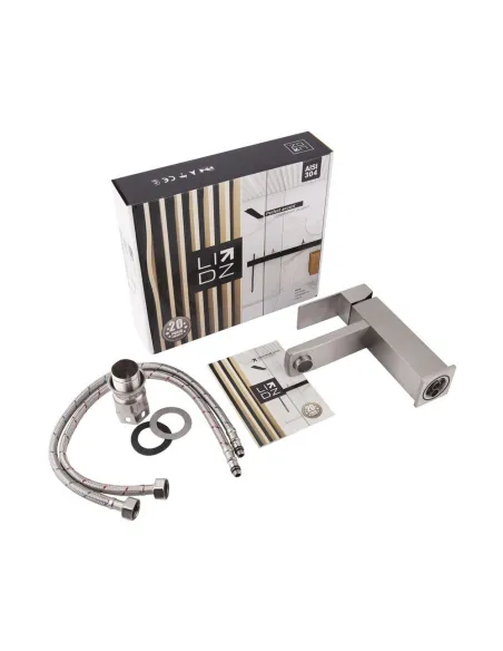 Смеситель для умывальника из нержавеющей стали Lidz NKS 10 30 001F - 6